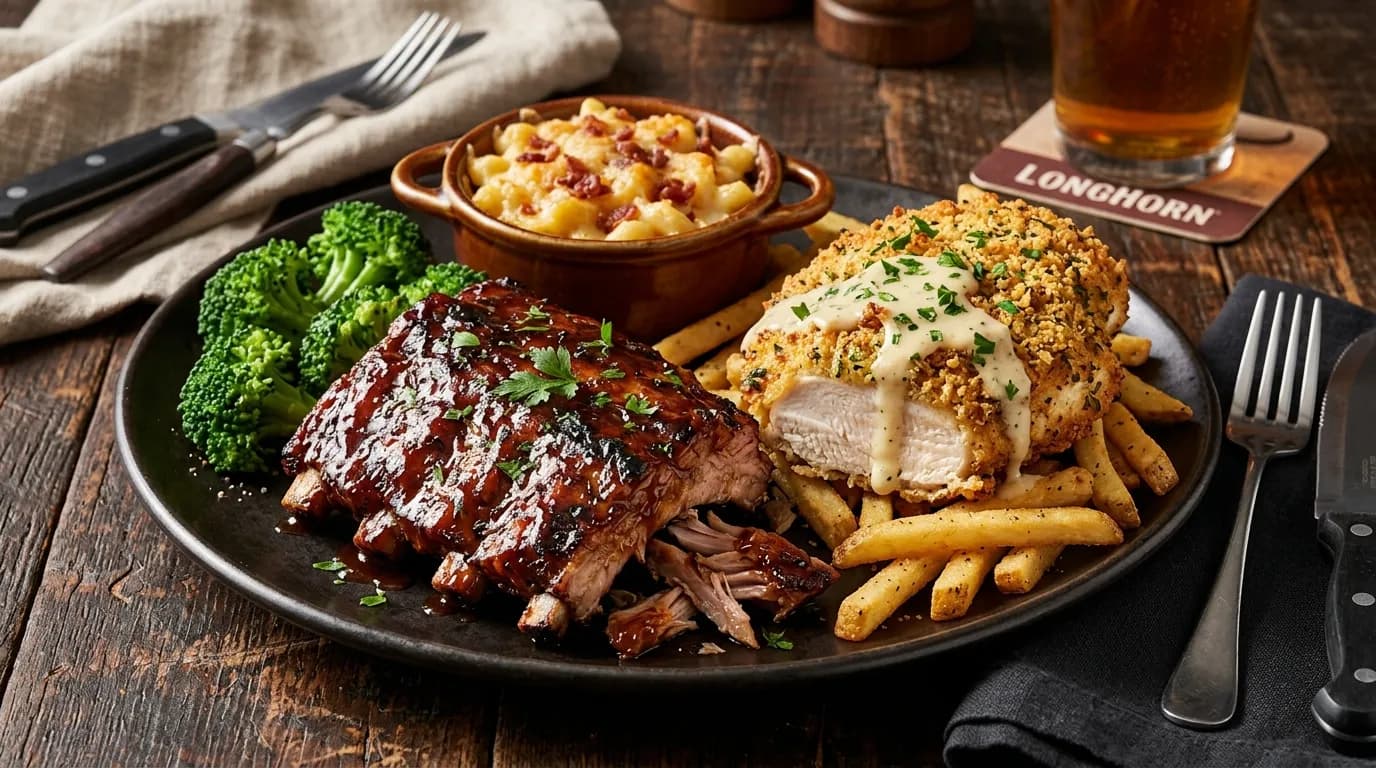 9 oz. Parmesan Crusted Chicken with Half-Rack Baby Back Ribs - Grill Master Combos at LongHorn Steakhouse