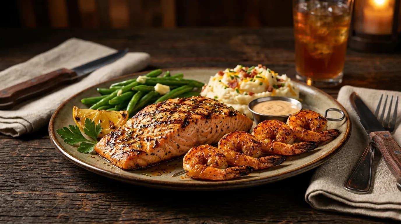 7 oz. LongHorn Salmon* with 8 ct. Redrock Grilled Shrimp - Grill Master Combos at LongHorn Steakhouse